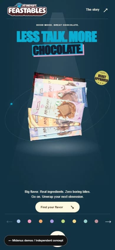 Feastables mobile website screenshot